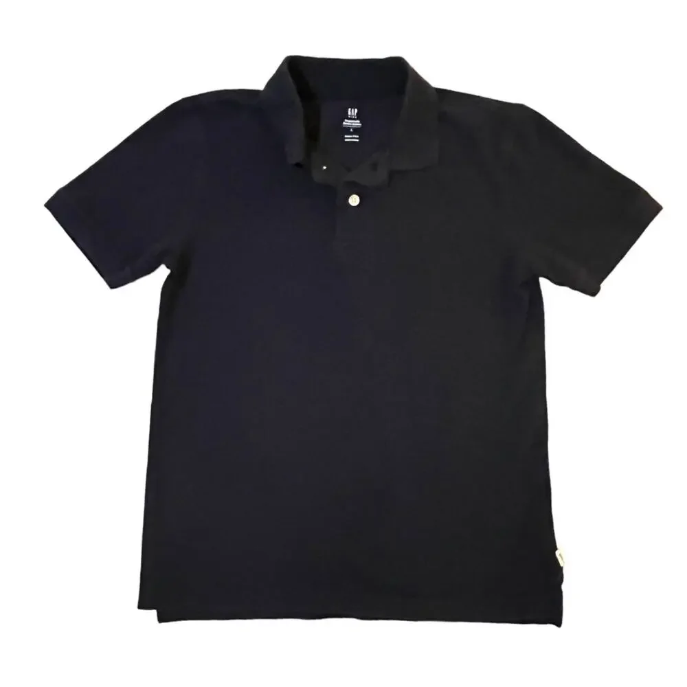 Gap VGUC Boys Organic Navy Blue Polo. Size Large